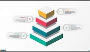 How To Design Cube Pyramid Infographic | 4 Stage Building Blocks Pyramid in Microsoft PowerPoint