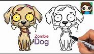 How to Draw a Zombie Puppy Dog | Halloween