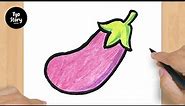 #161 How to Draw an Eggplant - Easy Drawing Tutorial
