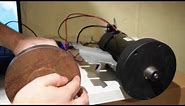 Generating electricity with a treadmill motor -- demonstration