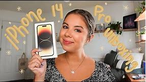 UNBOXING MY NEW GOLD IPHONE 14 PRO!!