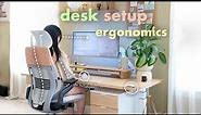 desk setup ergonomics🧘🏻‍♀️ | standing desk, ergonomic chair, tech, posture