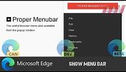 How To Show Menu Bar in Microsoft Edge Chromium