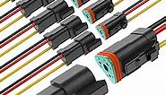 NAOEVO 3 Pin DT Connectors Waterproof, 3 Wire Connector 16 AWG Automotive Electrical Connector, 3 Pin Connectors Male And Female Wire With Heat Shrink Tubing For Car Truck Boat, 6 Kits