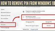 How to Remove Your PIN From Windows 10/windows 10 pin remove