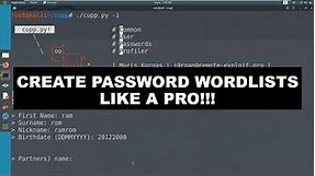 Create password wordlists like a pro!!