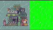 Green Screen Pixel Art Rain Sideways