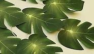 20 LED Monstera Leaf String Lights, Tropical Artificial Rattan Palm Leaves Wall Hanging Vine Leaf, Summer Decoration for Outdoor Indoor Hawaiian Luau Party Jungle Beach Theme Table Home Decorations