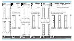 Reading Scales in Liters and Milliliters Differentiated Worksheets