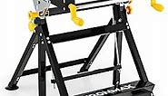 IRONMAX Portable Work Bench, 7-Level Height Adjustable & Reclining Work Table w/ 8 Sliding Clamps, Folding Workbench and Vise for Cutting, Saw, Paint