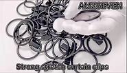 AMZSEVEN 100 Pack Metal Curtain Rings with Clips, Drapery Clips Hooks, Decorative Curtain Rod Clips Hangers 1.5 Inch Interior Diameter Eyelets, Rustproof Vintage Black