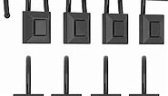 Shower Curtain Decorative Hooks, Set of 12 Shower Curtain Rod Rings for Bathroom Rust Resistant Square, Black