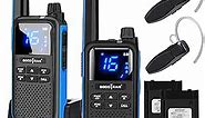Rechargeable Walkie Talkies for Adults,Two Way Radios with Bluetooth Earpieces and Mic,Rechargeable Batteries,NOAA SOS Vibration Micro-USB Charger,Long Range Walkie Talkies