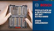 Bosch Pick & Click 44 pc & 20 pc Hex Shank Drill and Screwdriver Bit set – Extra Hard