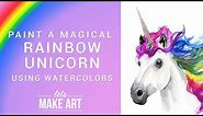 Rainbow Unicorn Watercolor Art Tutorial