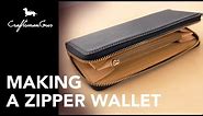 Making Leather Wallet : Long Zipper Wallet #LeatherAddict EP30