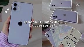 iphone 11 purple unboxing + accessories 💜