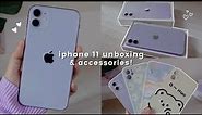 iphone 11 purple unboxing + accessories 💜