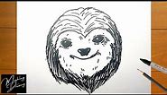 How to Draw a Sloth Face