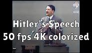 Hitler's Speech Krupp Factory (1935) [50 fps, 4K, Colorized]