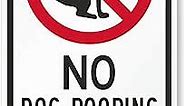 SmartSign "No Dog Pooping" Sign | 12" x 18" Aluminum