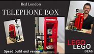 Red London Telephone Box LEGO set 21347 speed build and review #lego