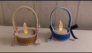 How to make a plastic canvas Christmas battery candle basket