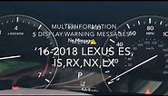 Lexus Dashboard Display - Warning Messages and Warning Lights