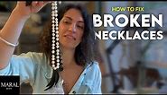 Necklace:How to repair broken pearl necklace(un collar)
