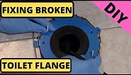 DIY. How Fix Broken Toilet or Closet Flange. Toilet Wobbles!