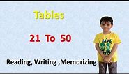 Tables 21 to 50 | Multiplication Table I Maths Tables From 21 to 50 | Easy Way To Learn Tables