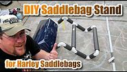 EASY DIY: Saddlebag Stands for Harley Touring Bikes! From supplies to steps to the finished Product