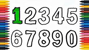 Numbers 123456789 Drawing Numbers How to Draw And Paint Numbers Coloring Book Coloring Page