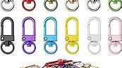 Colorful Metal Lobster Claw Clasps Swivel Lanyards Trigger Snap Hooks Strap with Key Rings DIY Accessories for Bag Key Chains Connector Jewelry Making, 12 Colors(36 Pieces)