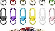 Colorful Metal Lobster Claw Clasps Swivel Lanyards Trigger Snap Hooks Strap with Key Rings DIY Accessories for Bag Key Chains Connector Jewelry Making, 12 Colors(36 Pieces)