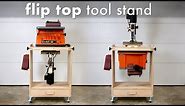 How To Build A DIY Flip Top Tool Stand Workstation // Woodworking Shop Project
