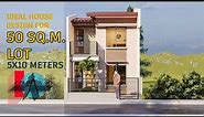 IDEAL HOUSE DESIGN FOR 50 SQ. M. LOT |5X10 METERS| TWO STOREY HOUSE DESIGN