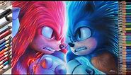 Drawing Sonic vs Knuckles (Sonic the Hedgehog 2) | Fame Art