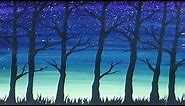 Acrylic Painting - Simple Trees Silhouette