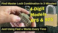 🔒Lock Picking ● Decode 4-Digit Master Lock 875/975 Combination Padlock In 3 Min Using Only Feel!