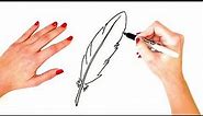 How To Draw A Feather Step By Step | Feather Drawing EASY | Drawing Tutorial