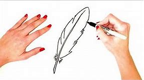 How To Draw A Feather Step By Step | Feather Drawing EASY | Drawing Tutorial