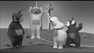teletubbies theme but black and white + reversed