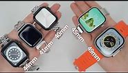 Apple Watch Size Comparison on Wrist 40mm vs 41mm vs 44mm vs 45mm 49mm