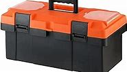 Plastic Tool Box, 18 -inch Portable Tool Box Plastic Toolbox with Removable Tool Tray and Detachable Tool Kit For Craft Storage, Household