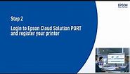 Epson Cloud Solution PORT - Registration Guide