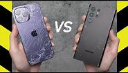 iPhone 14 Pro Max vs. Galaxy S22 Ultra Drop Test!