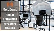MojoDome - Privacy Acoustic Booth + Standing Desk Bundle | Open Office Solution for Social Distance