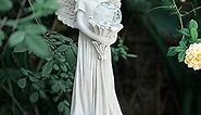 Angel Statue for Garden - 16.3 inches Guardian Solar Garden Statue, Gardening Gifts for Mom Grandma Lawn Ornaments Figurines for Outdoor Decor