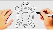 Como dibujar una Tortuga Muy Facil